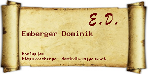 Emberger Dominik névjegykártya